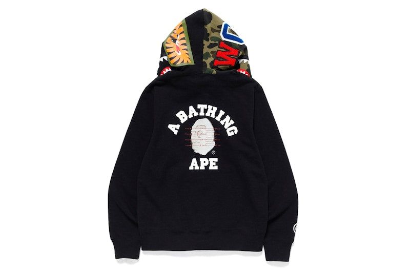 BAPE x Pusha T Shark Full Zip Hoodie Black