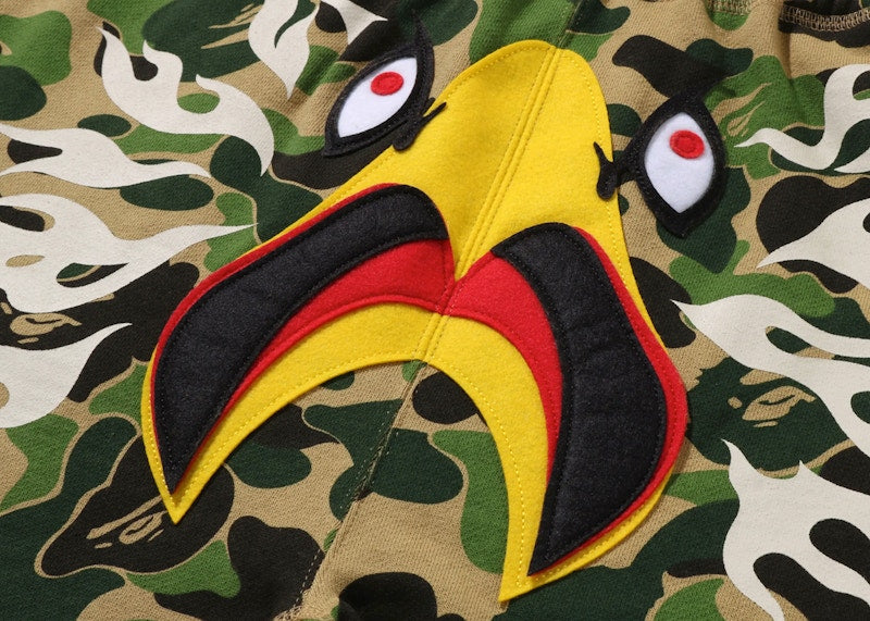 BAPE x READYMADE ABC Camo Eagle Wide Sweat Shorts Green