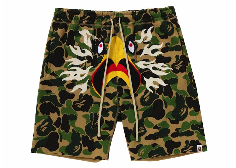 BAPE x READYMADE ABC Camo Eagle Wide Sweat Shorts Green