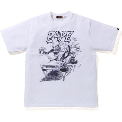 BAPE x READYMADE Shark Wide Tee White