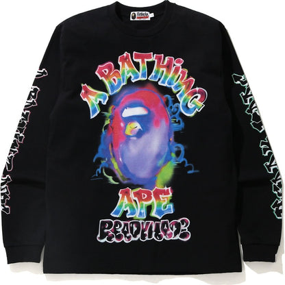 BAPE x READYMADE Spray Wide L/S Tee Black