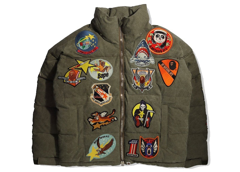 BAPE x READYMADE Tiger Shark Down Jacket Olivedrab