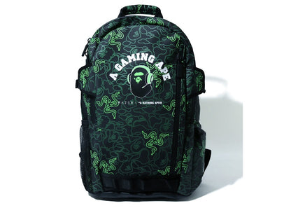 BAPE x Razer A Bathing Ape Neon Camo Backpack Green
