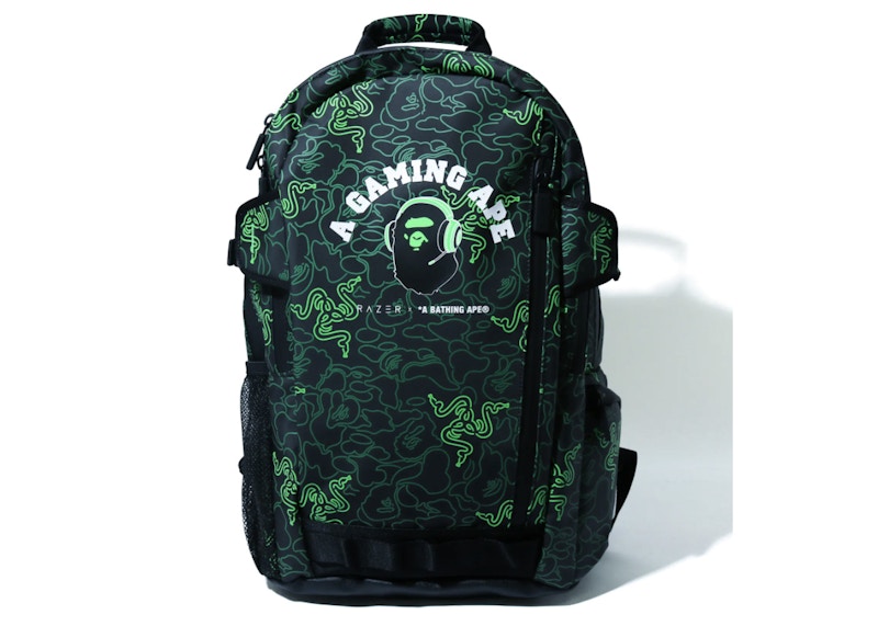 BAPE x Razer A Bathing Ape Neon Camo Backpack Green