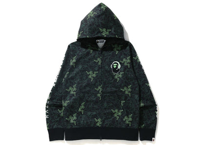 BAPE x Razer A Bathing Ape Neon Camo Full Zip Hoodie Green