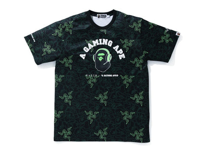 BAPE x Razer A Bathing Ape Neon Camo Team Tee Green