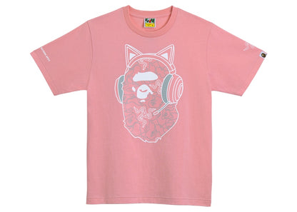 BAPE x Razer NEon Camo Ape Head Tee Pink