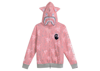 BAPE x Razer Neon Camo Shark Full Zip Hoodie Pink