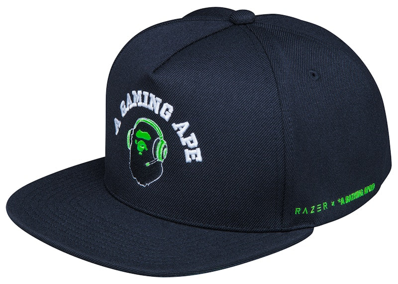 BAPE x Razer Snapback Cap Black Green