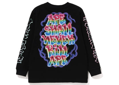 BAPE x Readymade Kids Spray L/S Tee Black
