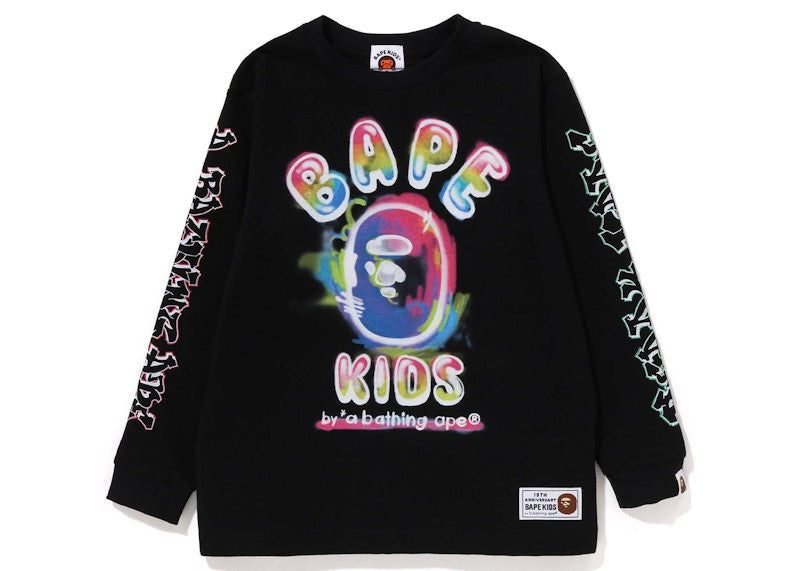 BAPE x Readymade Kids Spray L/S Tee Black