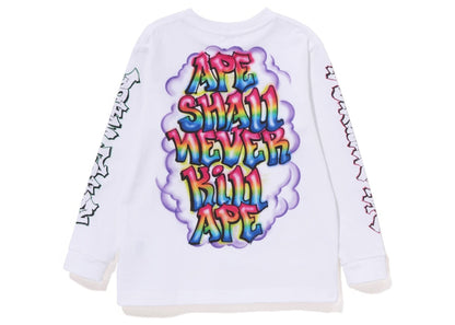 BAPE x Readymade Kids Spray L/S Tee White