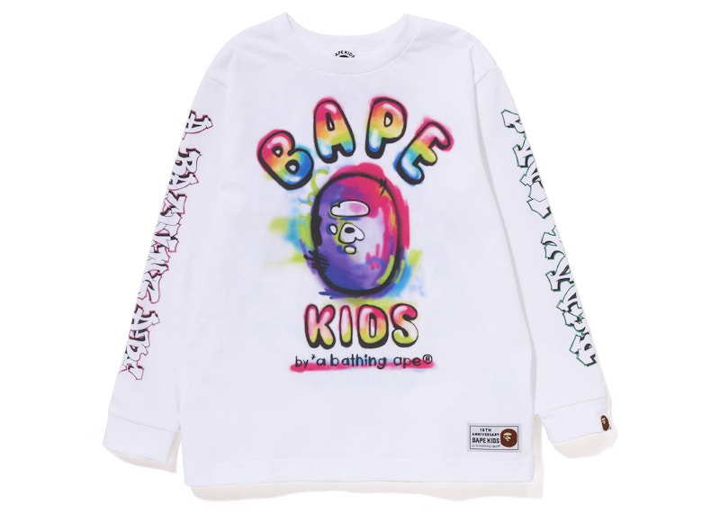 BAPE x Readymade Kids Spray L/S Tee White