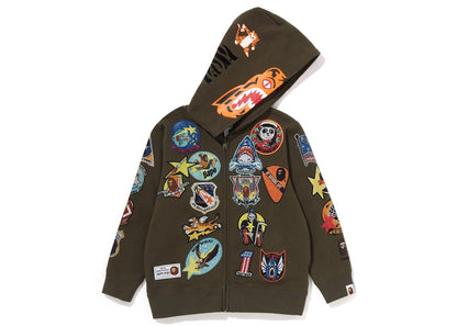 BAPE x Readymade Kids Tiger Shark Zip Hoodie Khaki/Multi