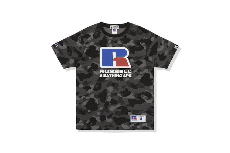 BAPE x Russell Color Camo Tee Black