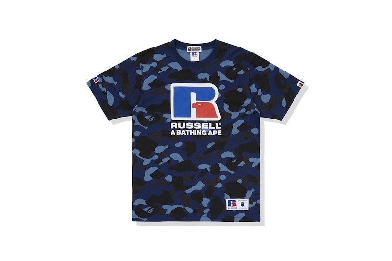 BAPE x Russell Color Camo Tee Blue