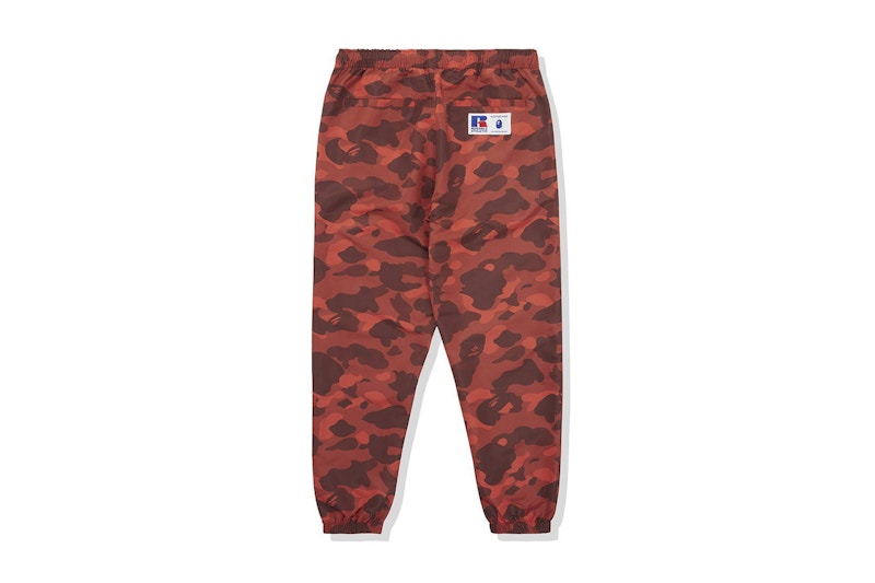 BAPE x Russell Color Camo Track Pants Red
