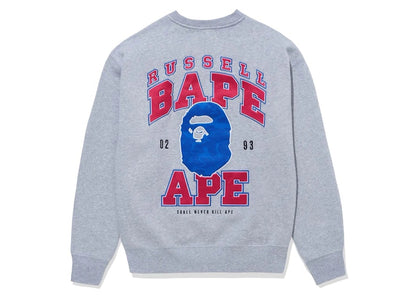 BAPE x Russell Crewneck Sweater Gray