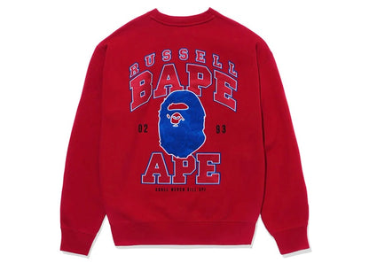 BAPE x Russell Crewneck Sweater Red