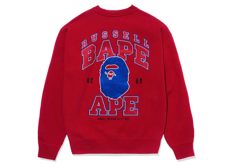 BAPE x Russell Crewneck Sweater Red