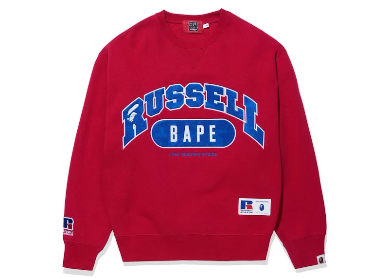 BAPE x Russell Crewneck Sweater Red