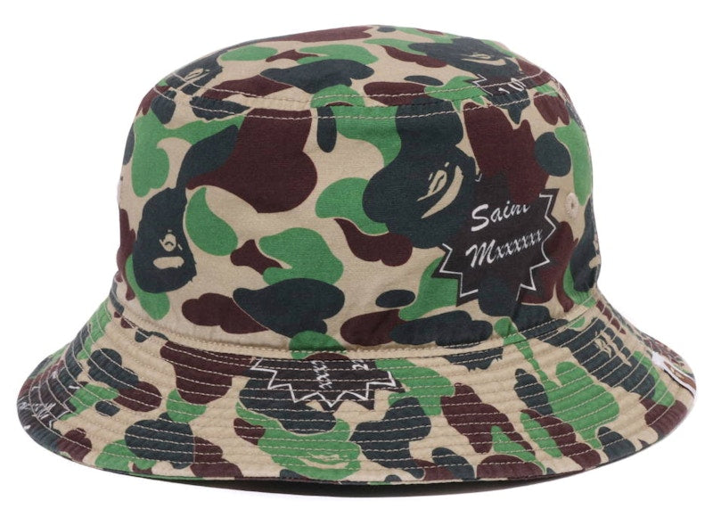BAPE x Saint Mxxxxxx ABC Camo Bucket Hat Green