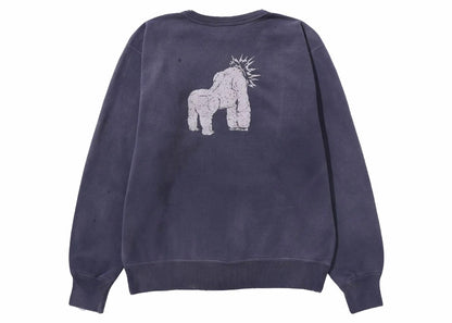 BAPE x Saint Mxxxxxx Gorilla Crewneck Blue