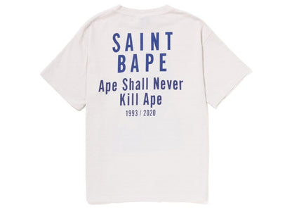 BAPE x Saint Mxxxxxx Skull Tee Vintage White
