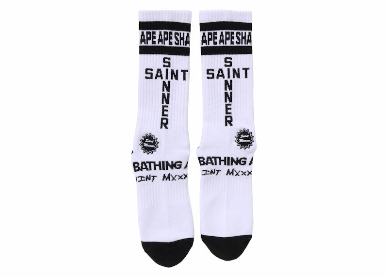 BAPE x Saint Mxxxxxx Socks White