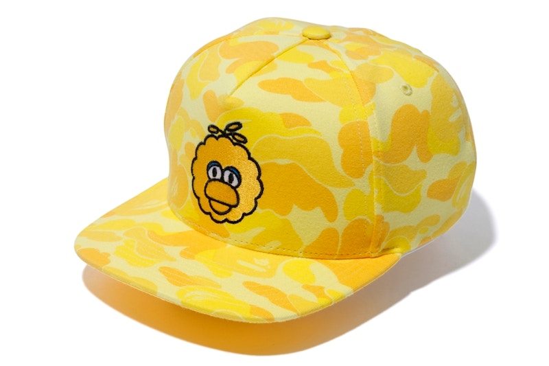 BAPE x Sesame Street ABC Camo Big Bird Snap Back Cap Yellow