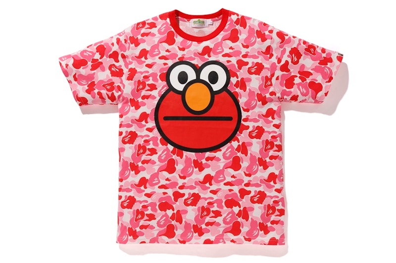 BAPE x Sesame Street ABC Camo Elmo Tee Pink