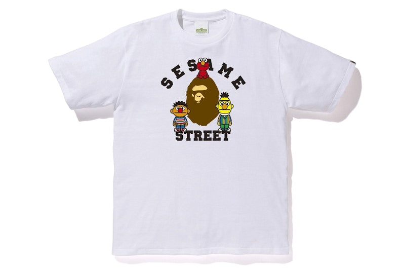 BAPE x Sesame Street College Tee White