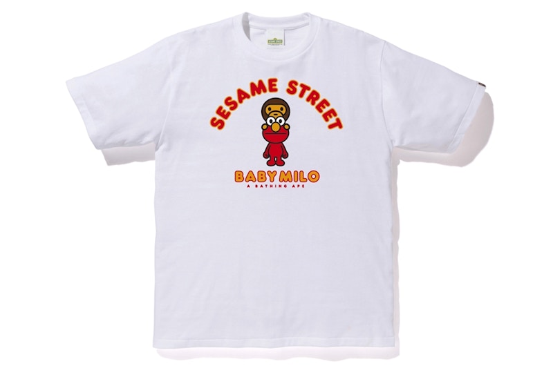 BAPE x Sesame Street Milo & Elmo Tee White