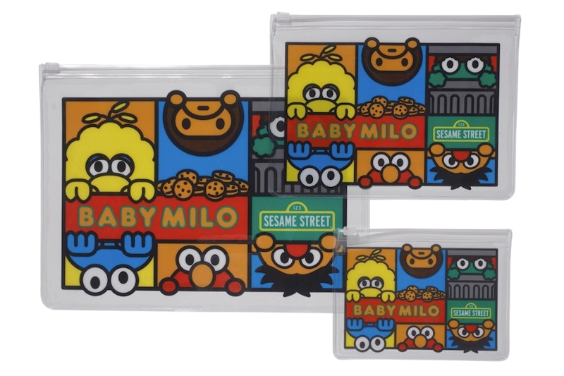 BAPE x Sesame Street PVC 3P Pouch Set Multi