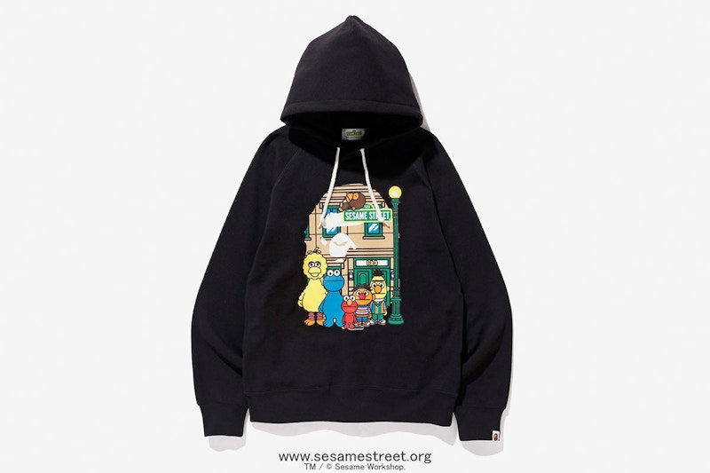 BAPE x Sesame Street Pullover Hoodie Black