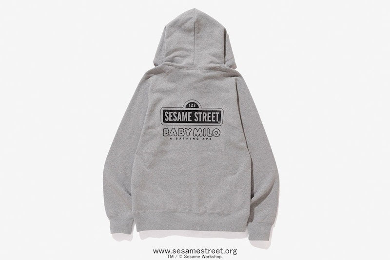 BAPE x Sesame Street Pullover Hoodie Grey