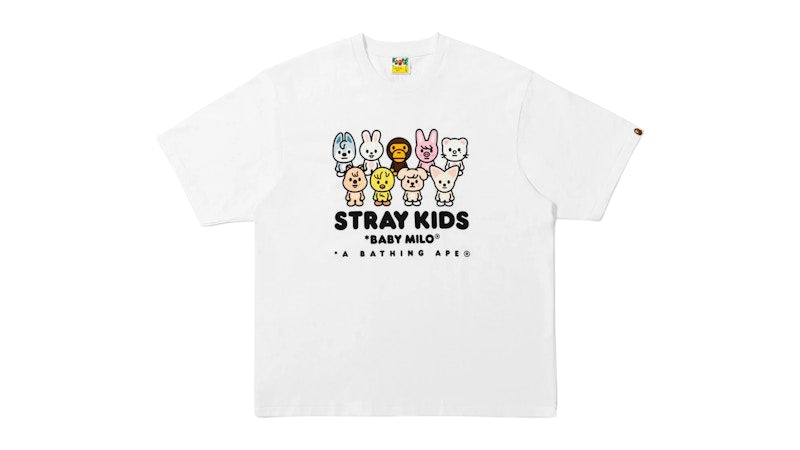 BAPE x Stray Kids Baby Milo With Skzoo Family Relaxed Fit Tee White