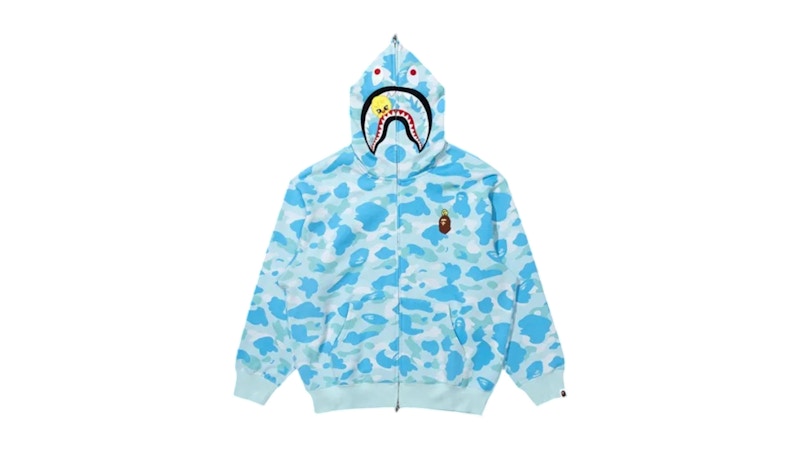 BAPE x Stray Kids Felix Shark Full Zip Hoodie Light Blue