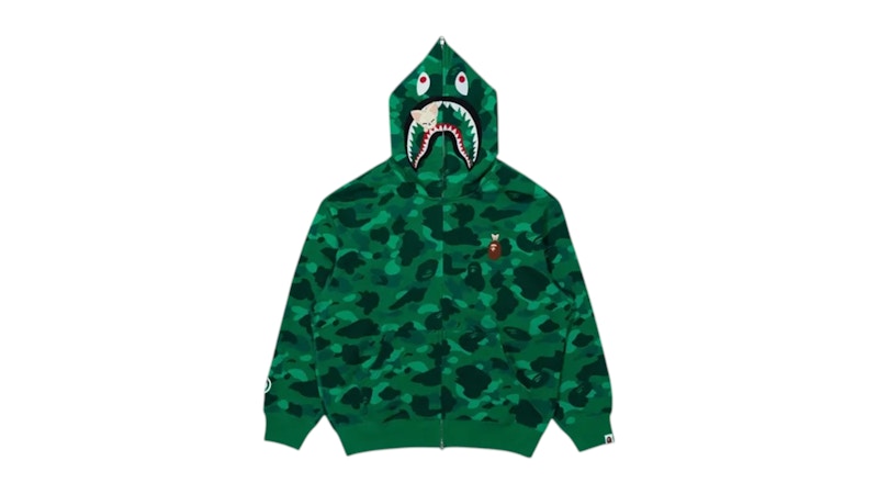 BAPE x Stray Kids In Shark Full Zip Hoodie Green