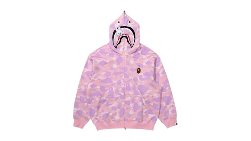 BAPE x Stray Kids Lee Know Shark Full Zip Hoodie Pink