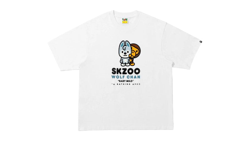 BAPE x Stray Kids Wolf Chan Baby Milo Tee White