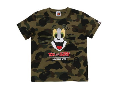 BAPE x Tom And Jerry Kids 85th 1st Camo Tee Green