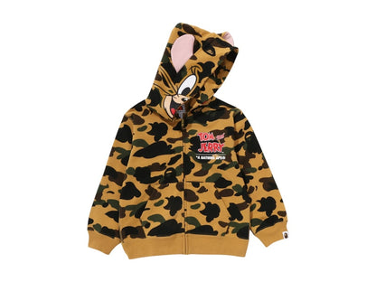 BAPE x Tom And Jerry Kids 85th Jerry 1st Camo Zip Hoodie Yellow