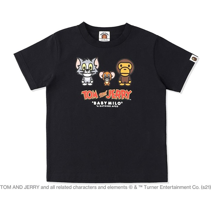 BAPE x Tom and Jerry Baby Milo 2 Kids Tee Black