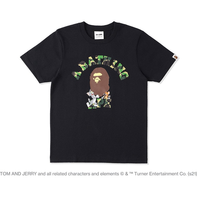 BAPE x Tom and Jerry College Womens Tee Black