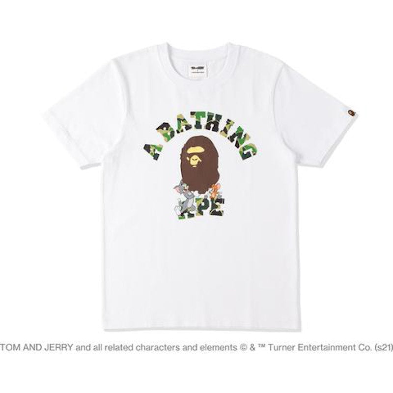 BAPE x Tom and Jerry College Tee White