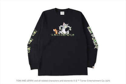 BAPE x Tom and Jerry Footprints L/S Tee Black