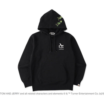 BAPE x Tom and Jerry Footprints Pullover Hoodie Black