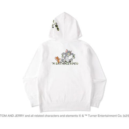 BAPE x Tom and Jerry Footprints Pullover Hoodie White