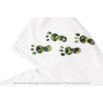 BAPE x Tom and Jerry Footprints Pullover Hoodie White